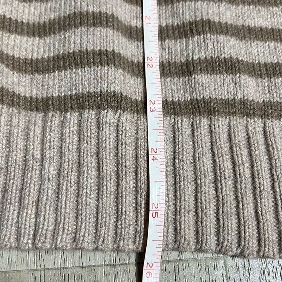 St. John Striped Cardigan Sweater in Dark Alabaster & Light Slate Women’s Small - Picture 11 of 15